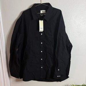 Men's PX Black Casual Button Down Shirt NWT